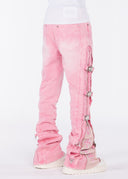 French Rose Cross Buckle Denim