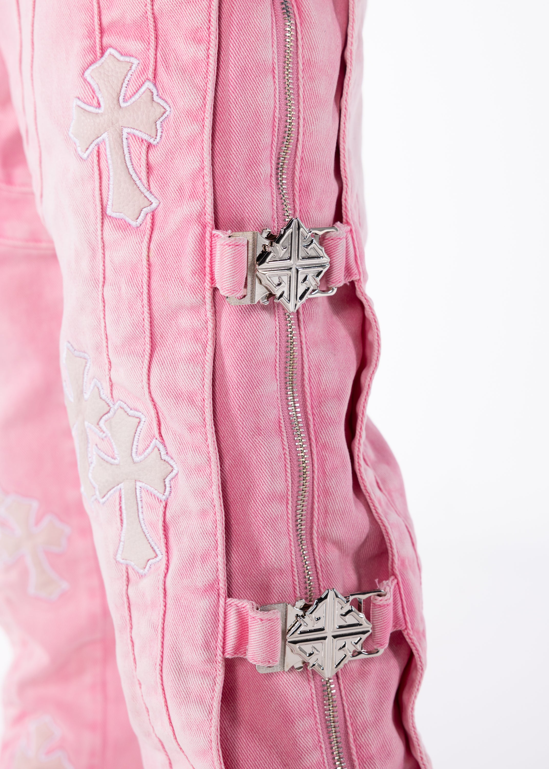 French Rose Cross Buckle Denim – GUAPI CLOTHING FZ-LLC