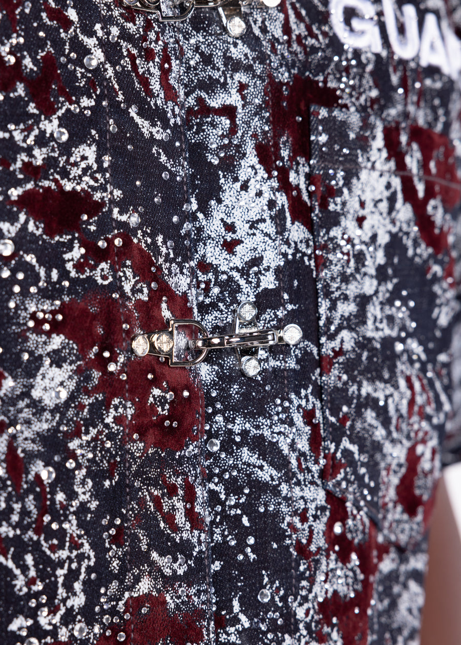 Wine Red Laser Velvet Shirt