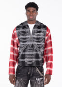 Blood Red Skeleton Half Zip Hoodie