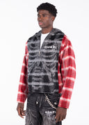 Blood Red Skeleton Half Zip Hoodie