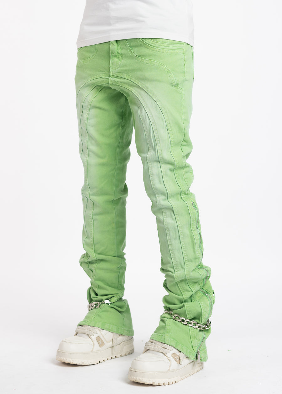 Slime Green Chain Denim