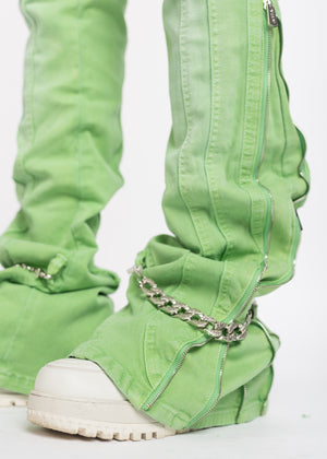 Slime Green Chain Denim
