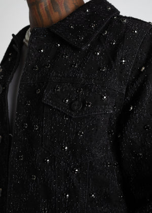 All Black Embellished Denim Jacket