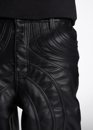 Obsidian Black Baggy Leather Pant