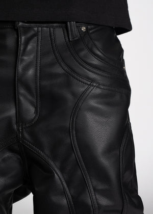 Obsidian Black Piercing Leather Pant