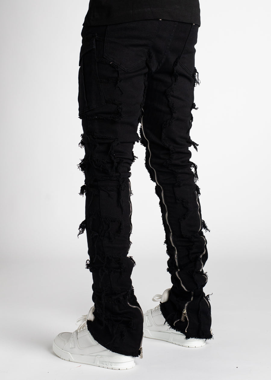 Obsidian Black Stacked Denim