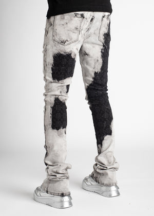 Obsidian Black Bleached Denim