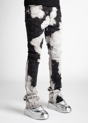 Obsidian Black Bleached Denim