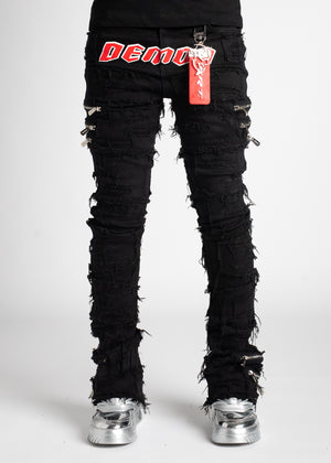 Obsidian Black Demon Stacked Denim