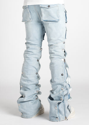 Aqua Blue Stacked Premium Denim