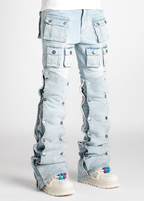 【GUAPI】Aqua Blue レーザーデニム★送料込★ アクアブルーレーザーデニム - Guapi Clothing