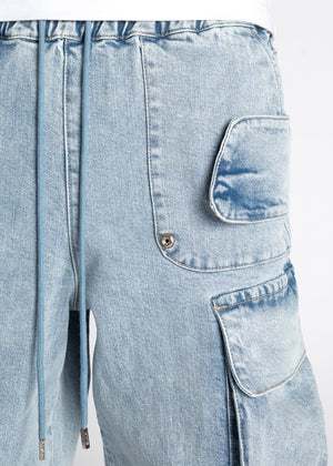 Aqua Blue Cargo Denim