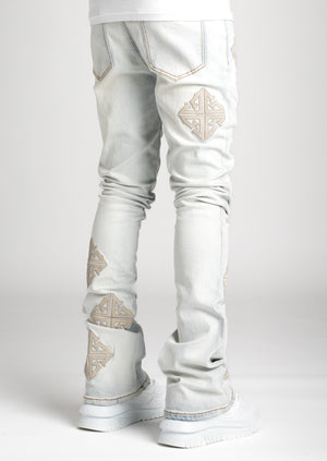 Powder Blue Icon Stacked Denim