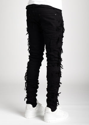 All Black Distressed Denim