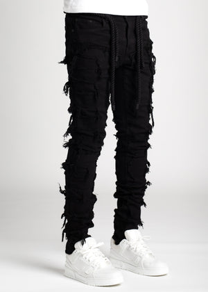 All Black Distressed Denim