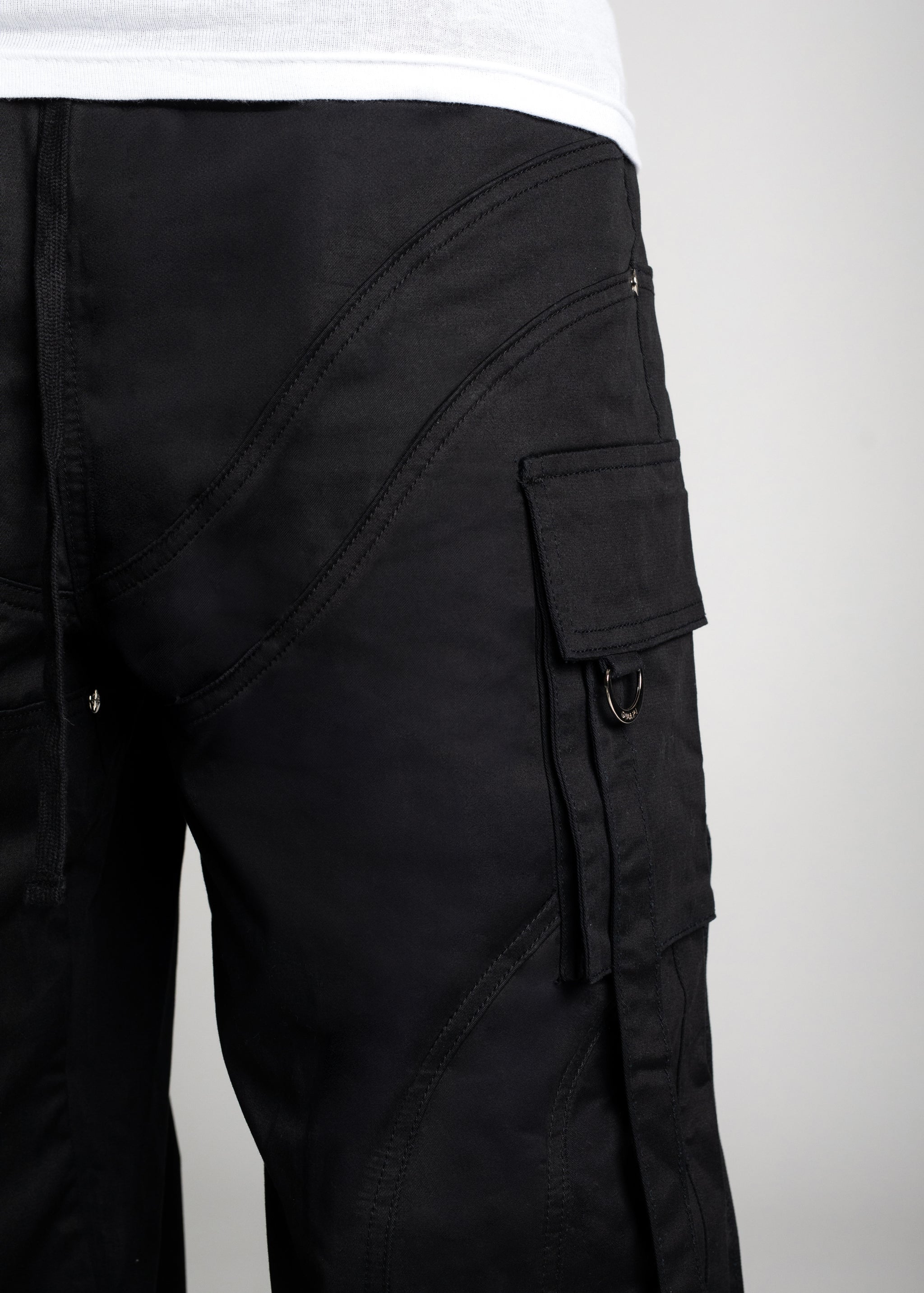 Guapi Limited Edition Obsidian Black Stacked Cargo Pants 34x32