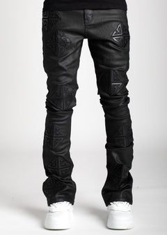 All Black Super Stacked Denim - Guapi Clothing