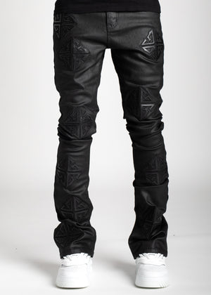 Obsidian Black Icon Stacked Denim