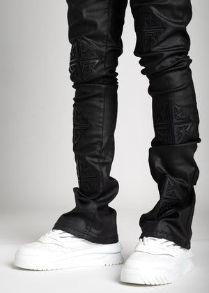 Obsidian Black Icon Stacked Denim