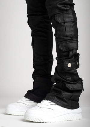 Obsidian Black Tactical Stacked Denim