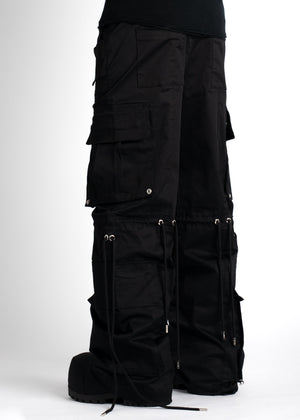 Obsidian Black Extra Baggy Cargos V2