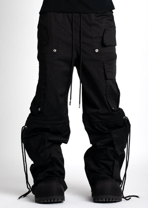Obsidian Black Extra Baggy Cargos V4