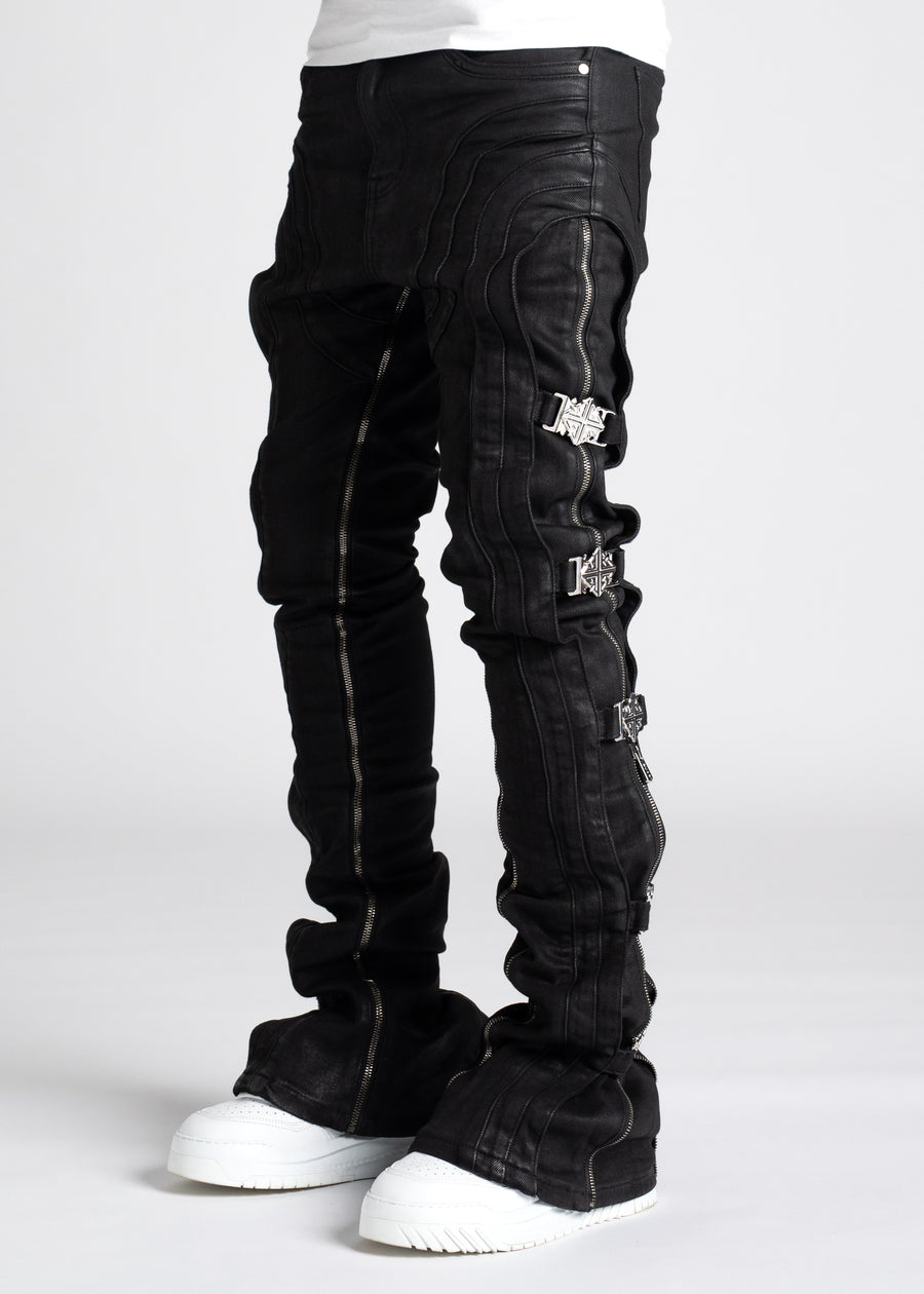 Obsidian Black Waxed Premium Denim
