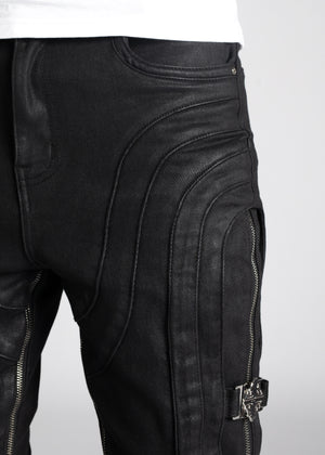 Obsidian Black Waxed Premium Denim