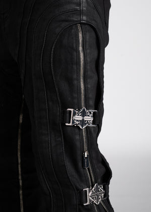 Obsidian Black Waxed Premium Denim