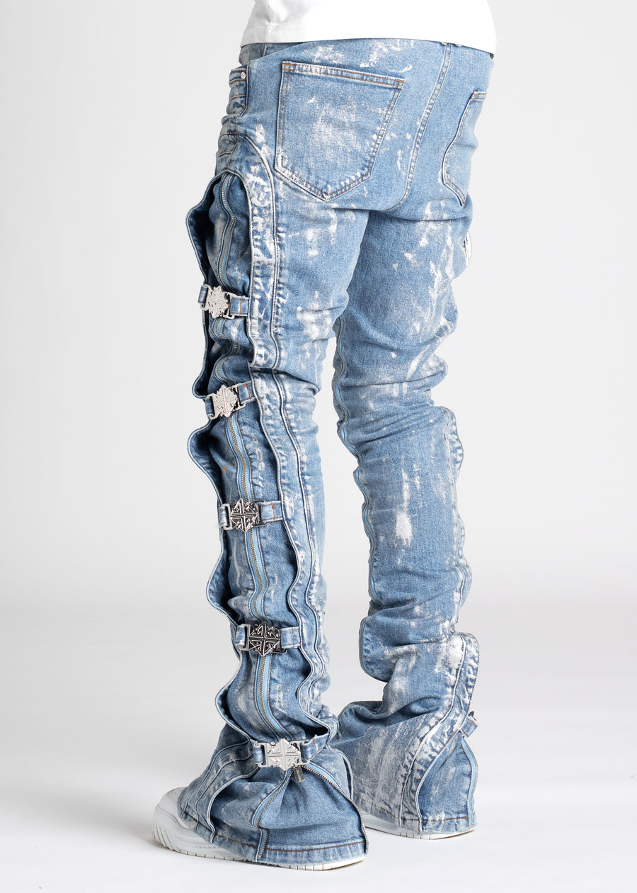 Aqua Blue Waxed Premium Denim