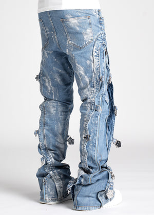 Aqua Blue Waxed Premium Denim