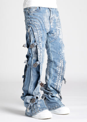 Aqua Blue Waxed Premium Denim