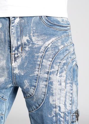 Aqua Blue Waxed Premium Denim