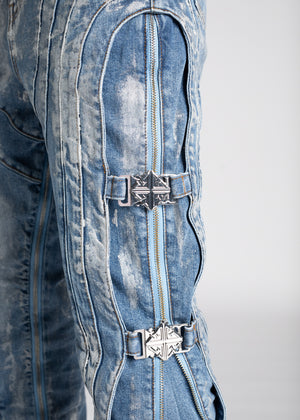 Aqua Blue Waxed Premium Denim