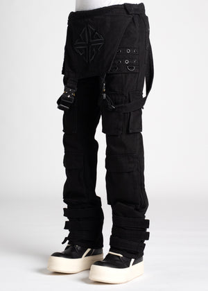 All Black Overall Baggy Denim