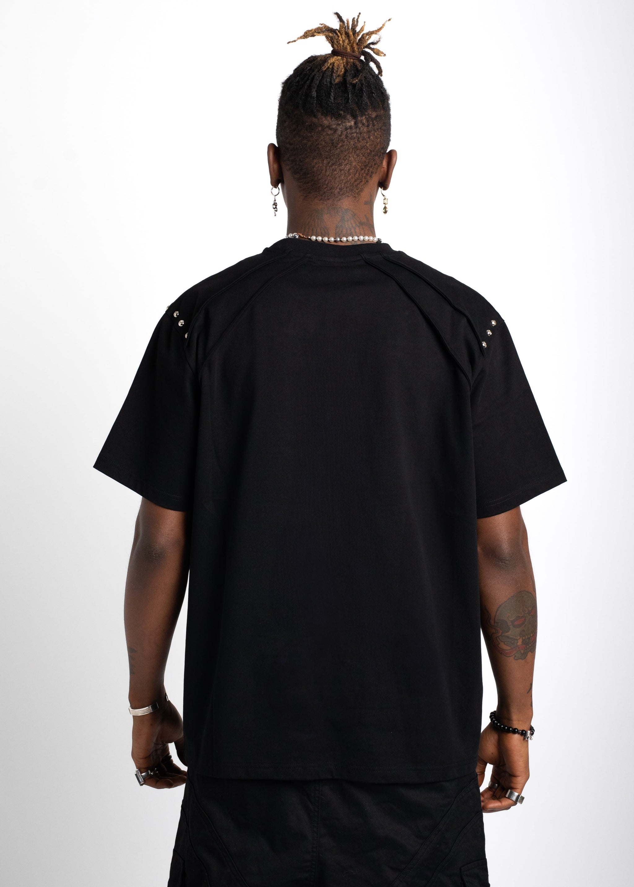 Obsidian Black Rivets Tee