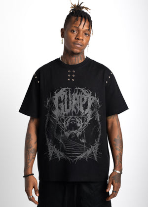 Obsidian Black Rivets Tee