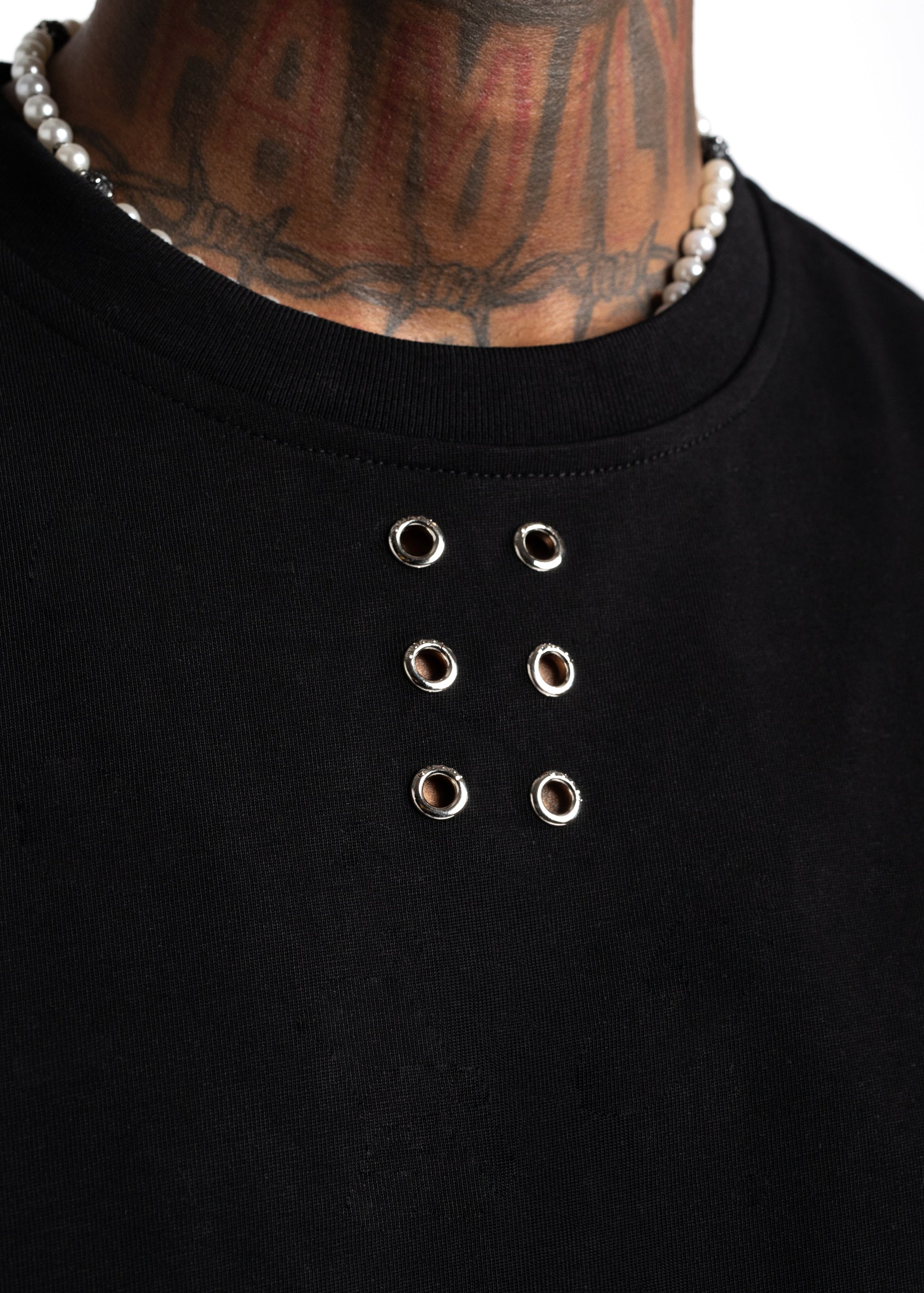 Obsidian Black Rivets Tee