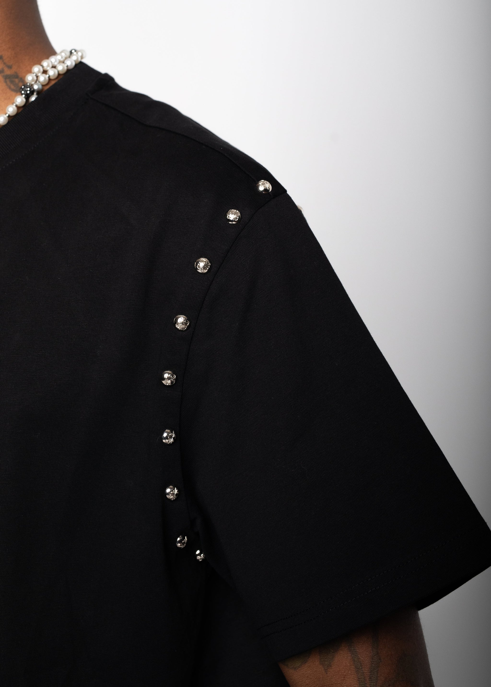 Obsidian Black Rivets Tee