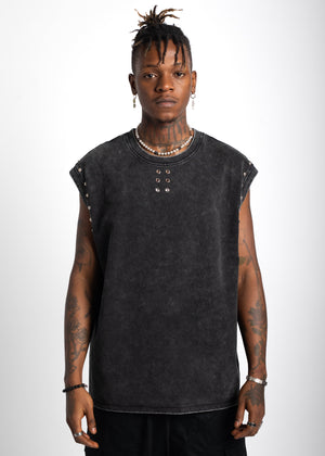Stone Wash Sleeveless Tee V1