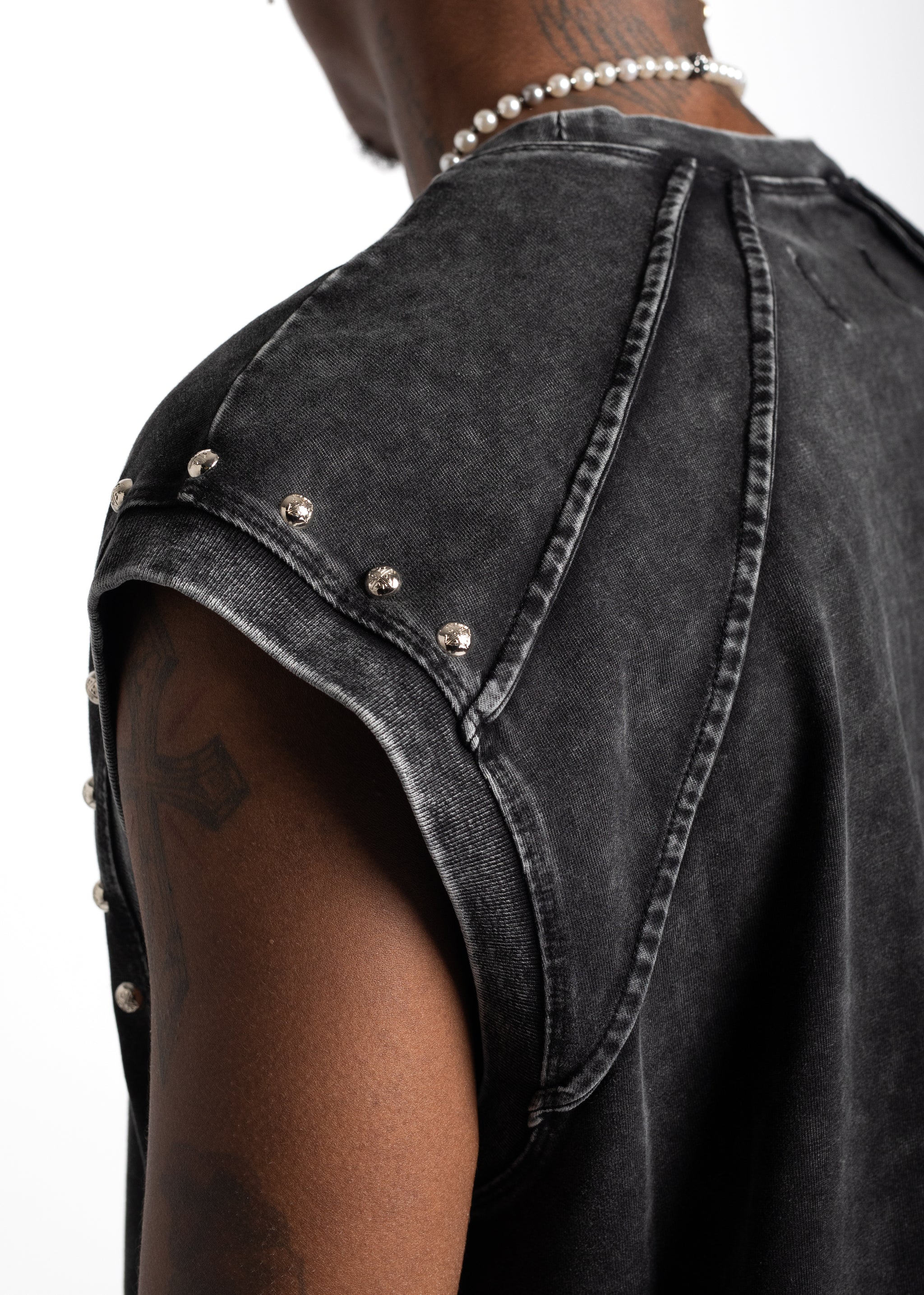 Stone Wash Sleeveless Tee V1