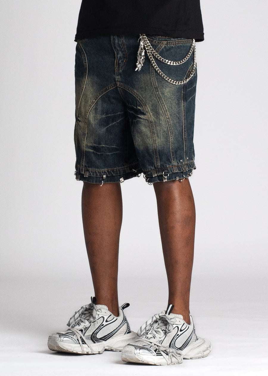 Teal Blue Piercing Shorts