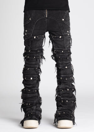 Iron Grey Stacked Piercing Denim
