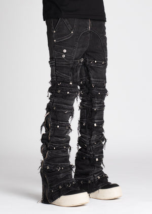 Iron Grey Stacked Piercing Denim