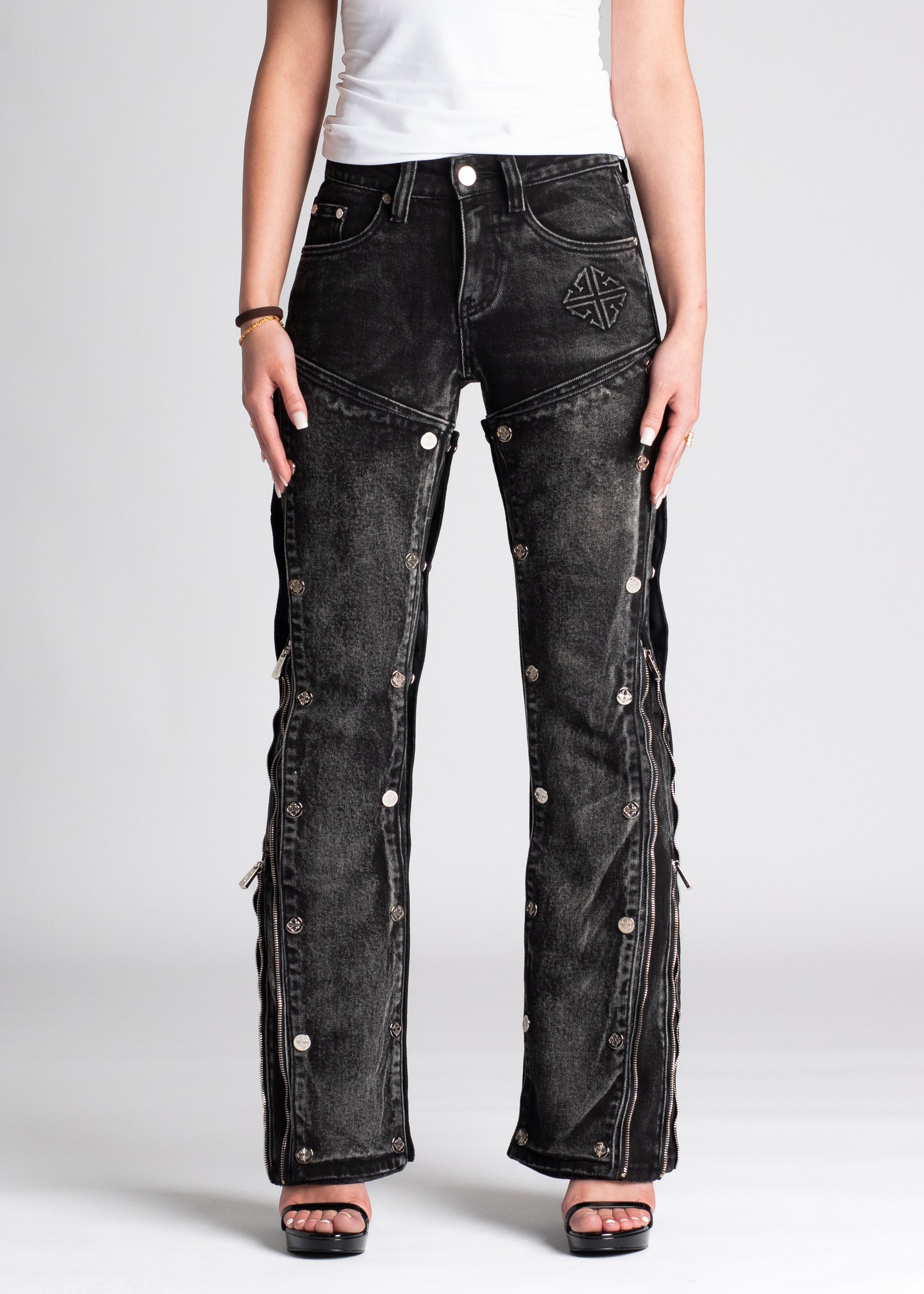 Iron Grey Panels Denim