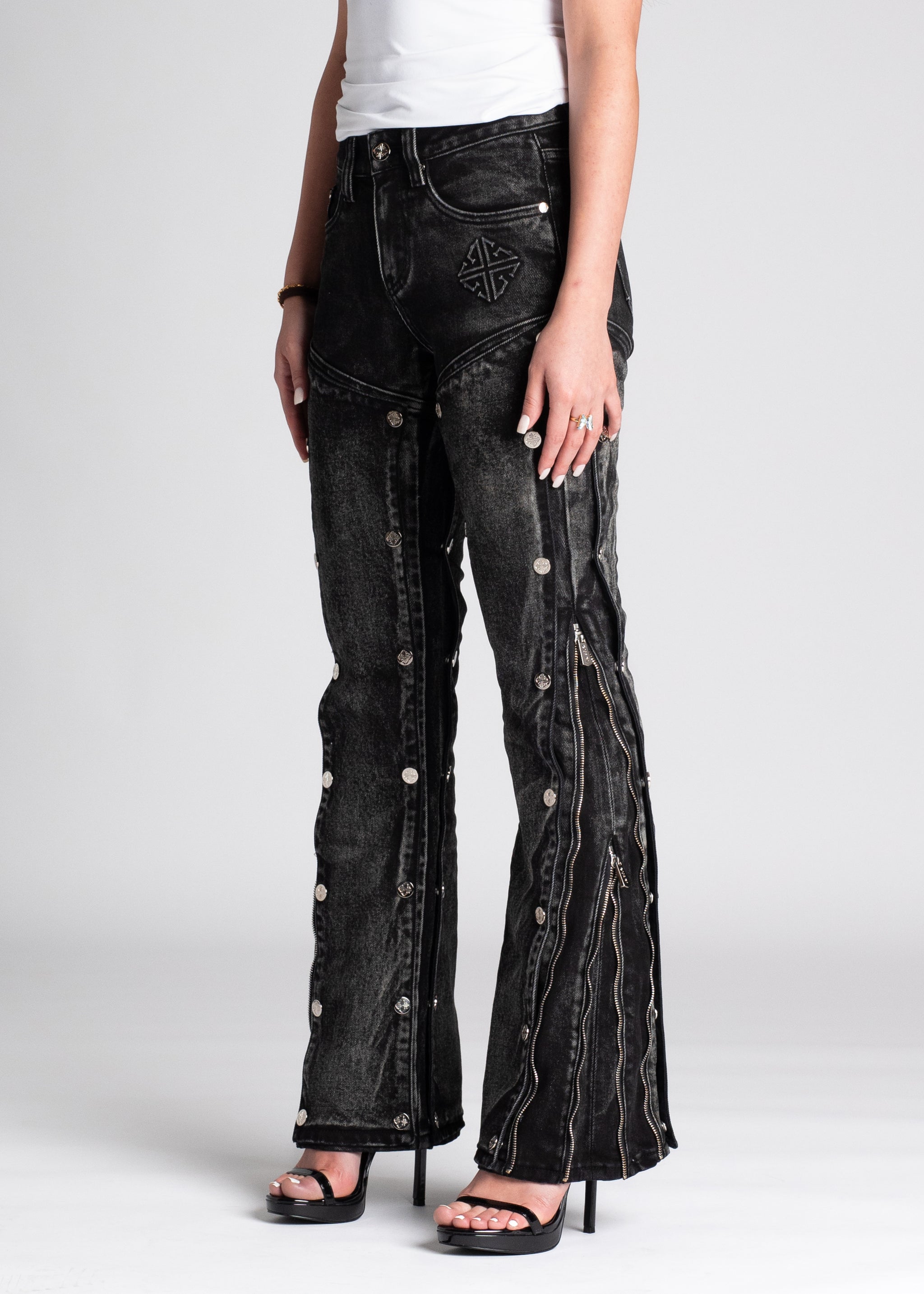 Iron Grey Panels Denim