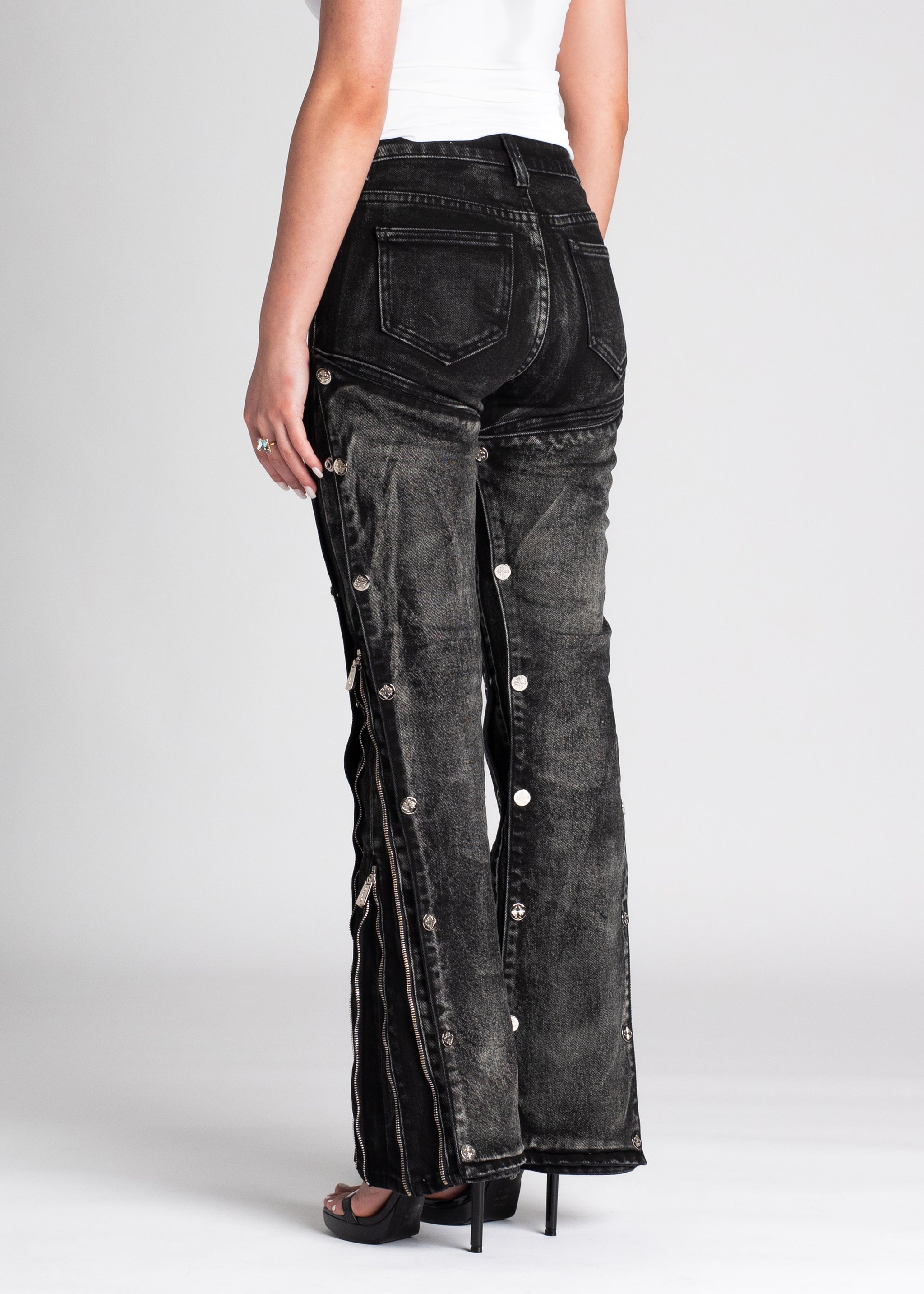 Iron Grey Panels Denim