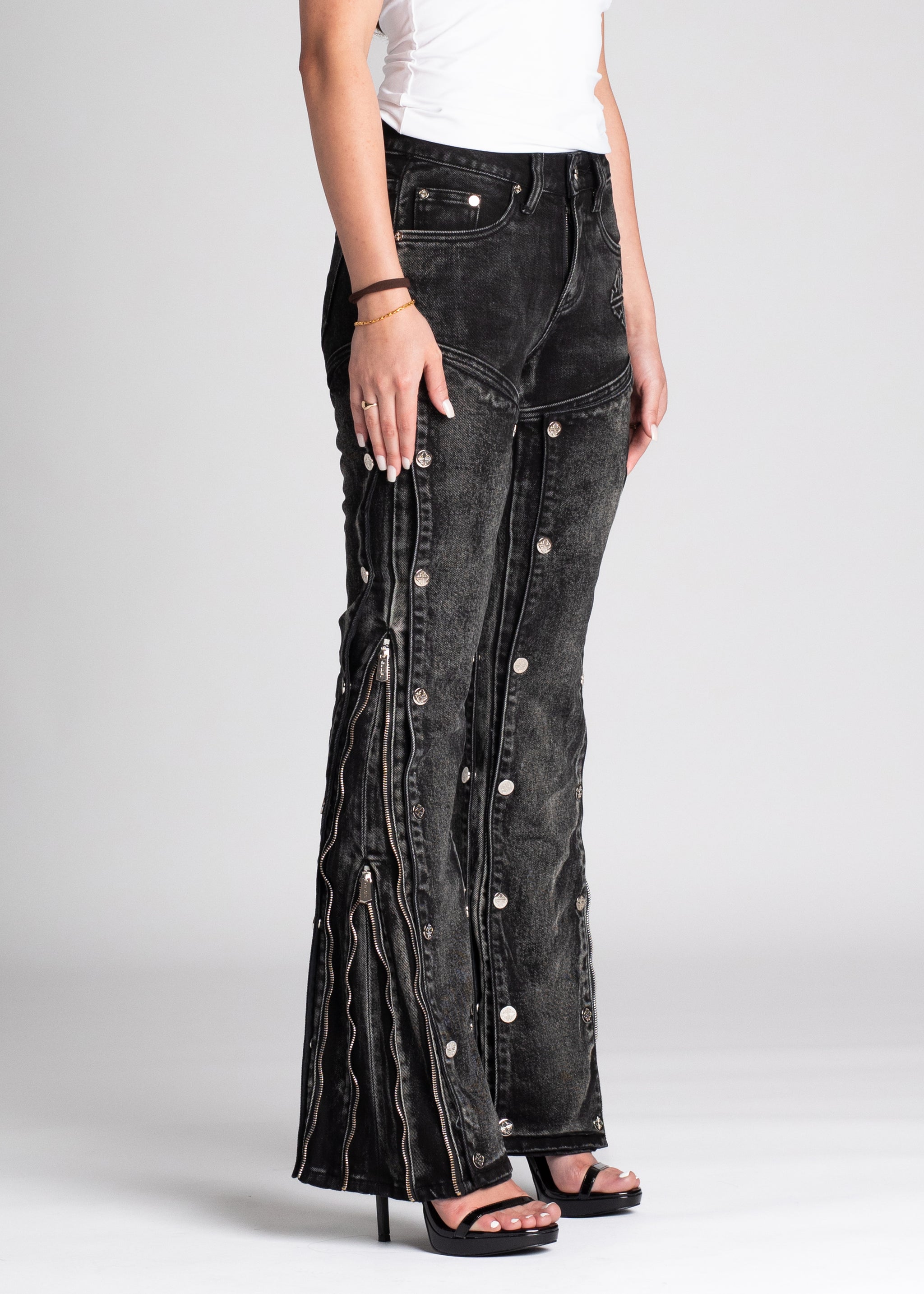 Iron Grey Panels Denim