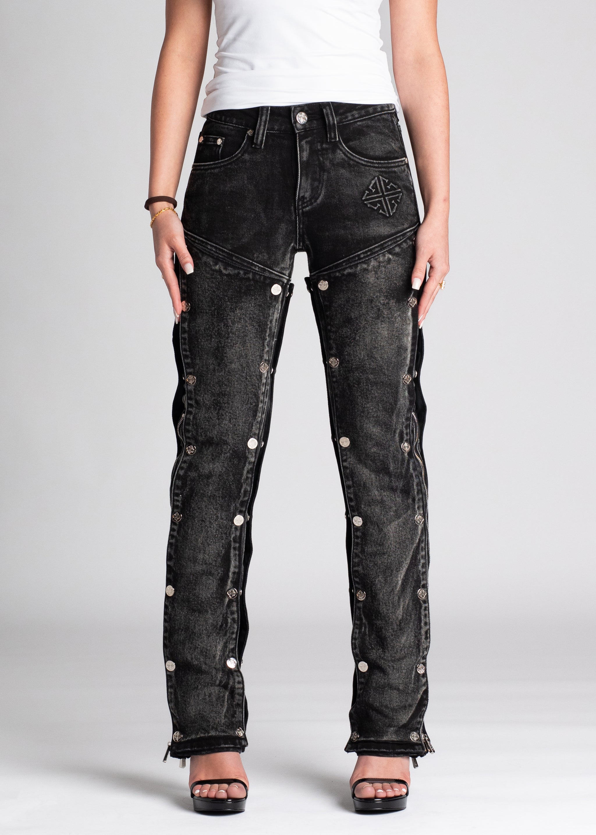 Iron Grey Panels Denim